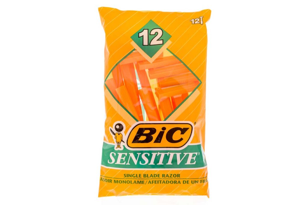 Product photo of Bic disposable razors, representing the Bic razors class action.