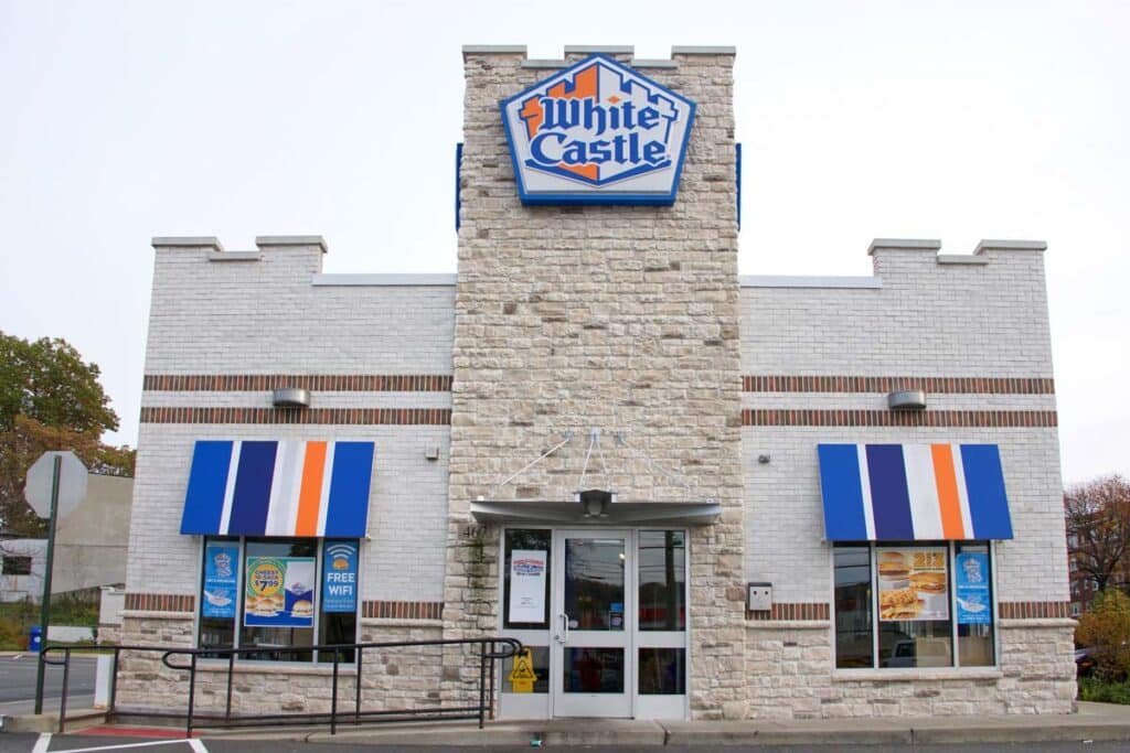Exterior of a White Castle location, representing the White Castle settlement.