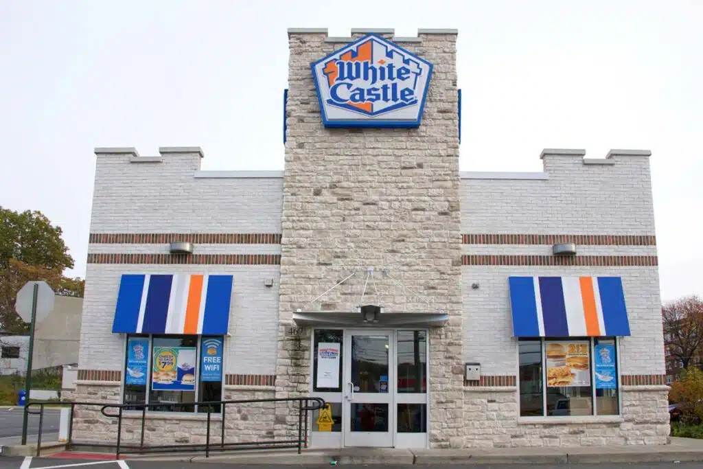 Exterior of a White Castle location, representing the White Castle settlement.