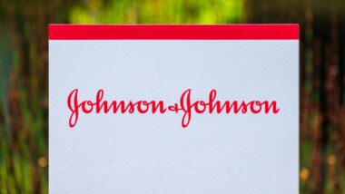 Close up of Johnson & Johnson signage, representing the J&J talc cancer deal.