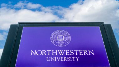 Close up of Northwestern University signage, representing the Northwestern University class action.