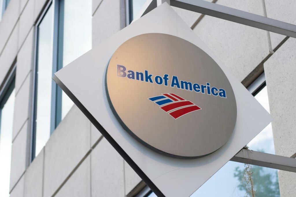 Close up of Bank of America signage, representing the Bank of America class action.