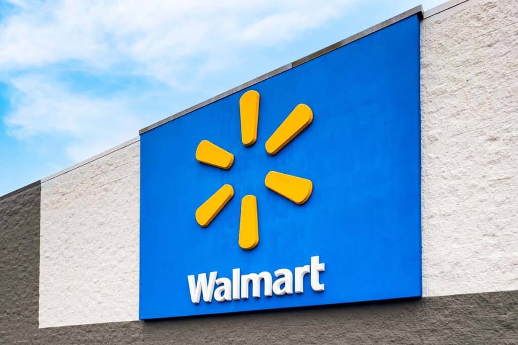 Close up of Walmart signage, representing the Walmart class action.
