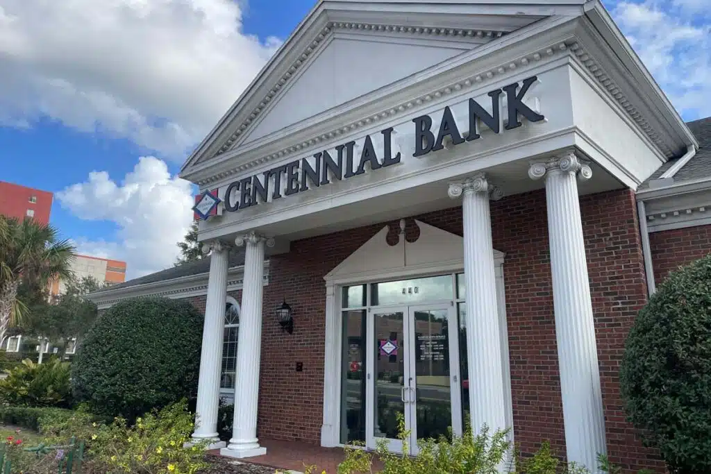 Exterior of a Centennial Bank location, representing the Centennial Bank class actions.