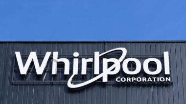 Close up of Whirlpool signage, representing the Whirlpool class action.