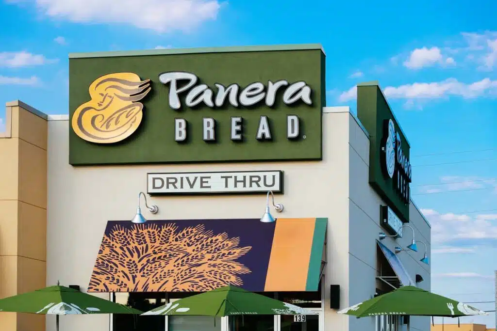 Exterior of Panera Bread signage, representing the Panera Charged Lemonade lawsuit.