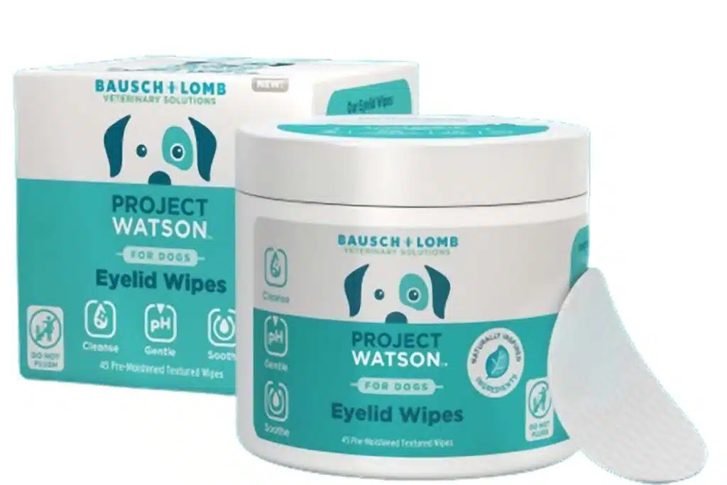 Product photo of recalled dog eyelid wipes, representing the Bausch + Lomb recall.