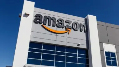 Exterior of a large Amazon building, representing the Amazon fine.