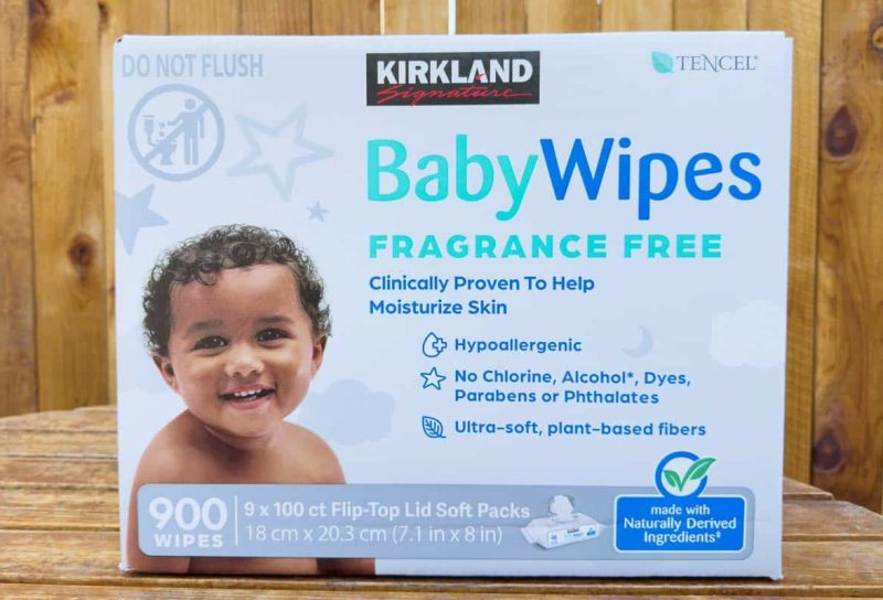 Costco Kirkland fragrance free baby wupes packaging, representing the Costco class action.