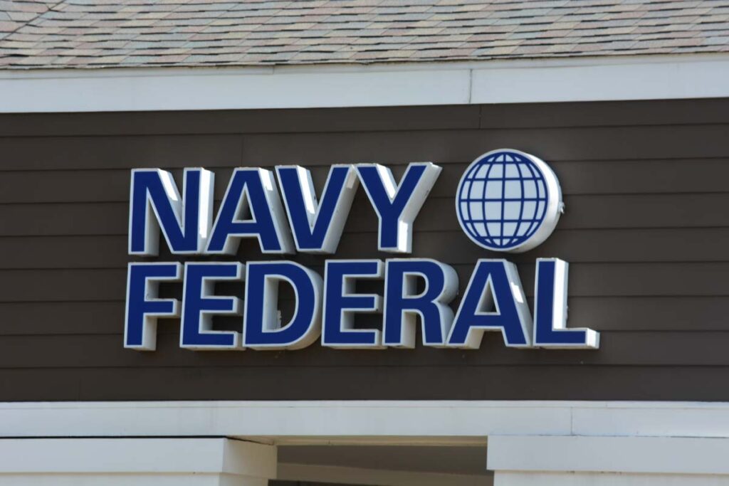 Close up of Navy Federal signage, representing the Navy Federal class action.