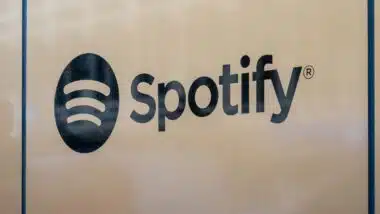 Close up of Spotify signage, representing the Spotify Car Thing class action.