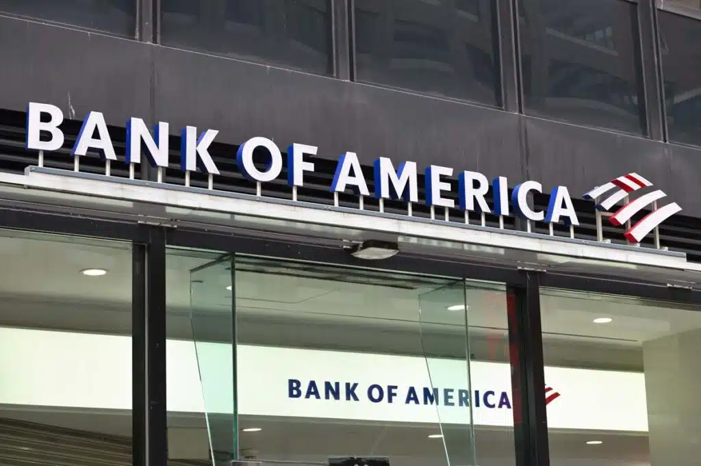 Close up of Bank of America signage, representing the Bank of America class action.