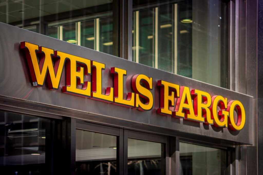 Close up of Wells Fargo signage, representing the Wells Fargo class action.