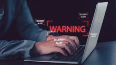 Cybersecurity warning concept
