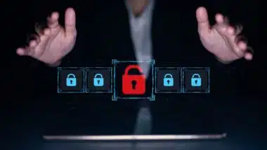 Digital security concept illustrating a cybersecurity breach