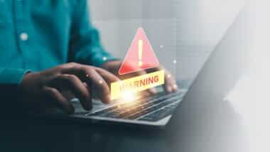 Cybersecurity warning concept