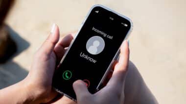 Incoming call with unknown caller