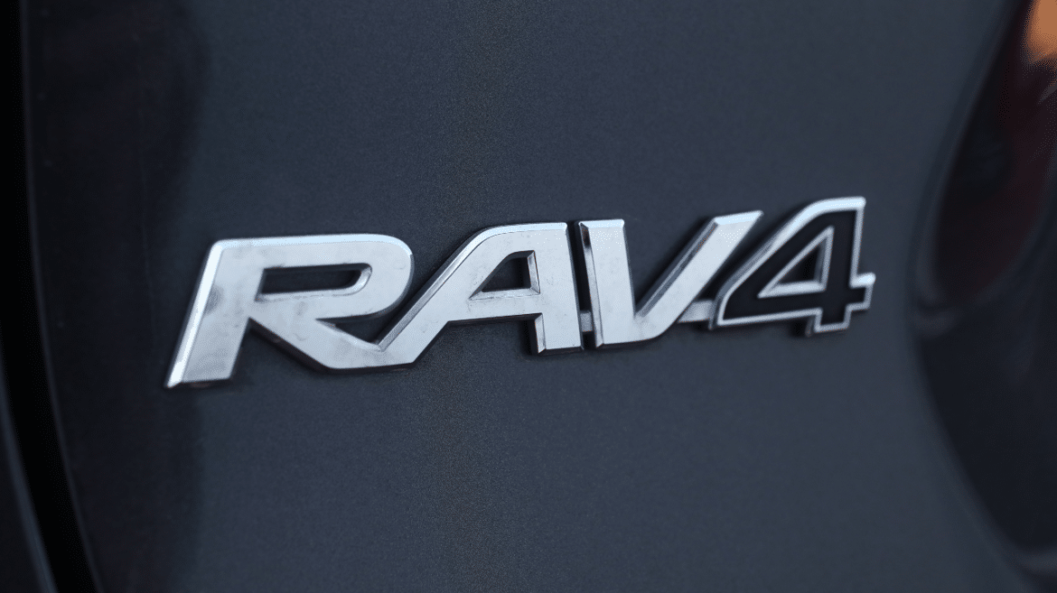 Toyota Rav4 logo on car.