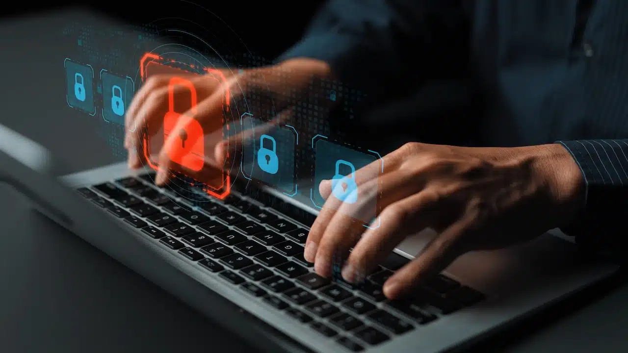 Digital security concept illustrating a cybersecurity breach