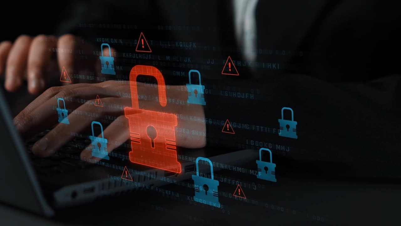Digital security concept illustrating a cybersecurity breach