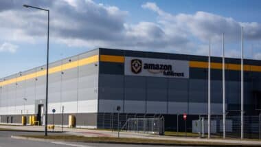 Amazon company warehouse building.