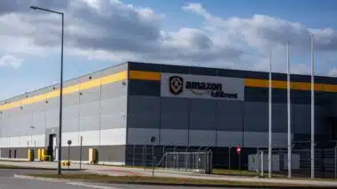 Amazon company warehouse building.