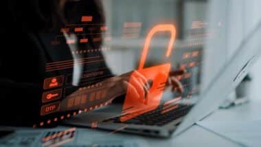 Digital security concept illustrating a cybersecurity breach.