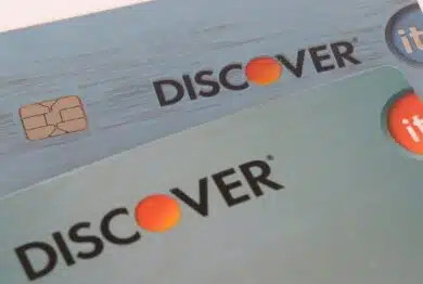 Isolated DISCOVER credit cards.