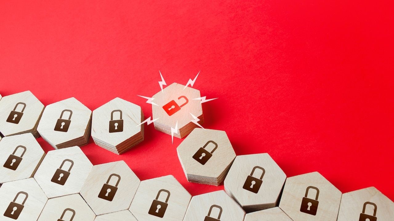 Corporate data leakage. Hacker attack concept