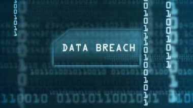 Illustration of Cybersecurity concept, DATA BREACH on the digital screen