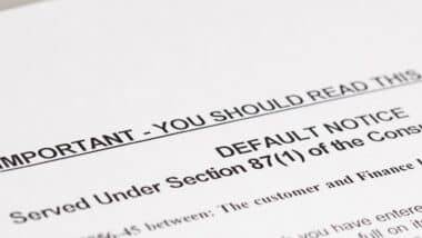 A copy of a letter stating a law, Default Notice, no genuine customer