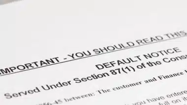 A copy of a letter stating a law, Default Notice, no genuine customer