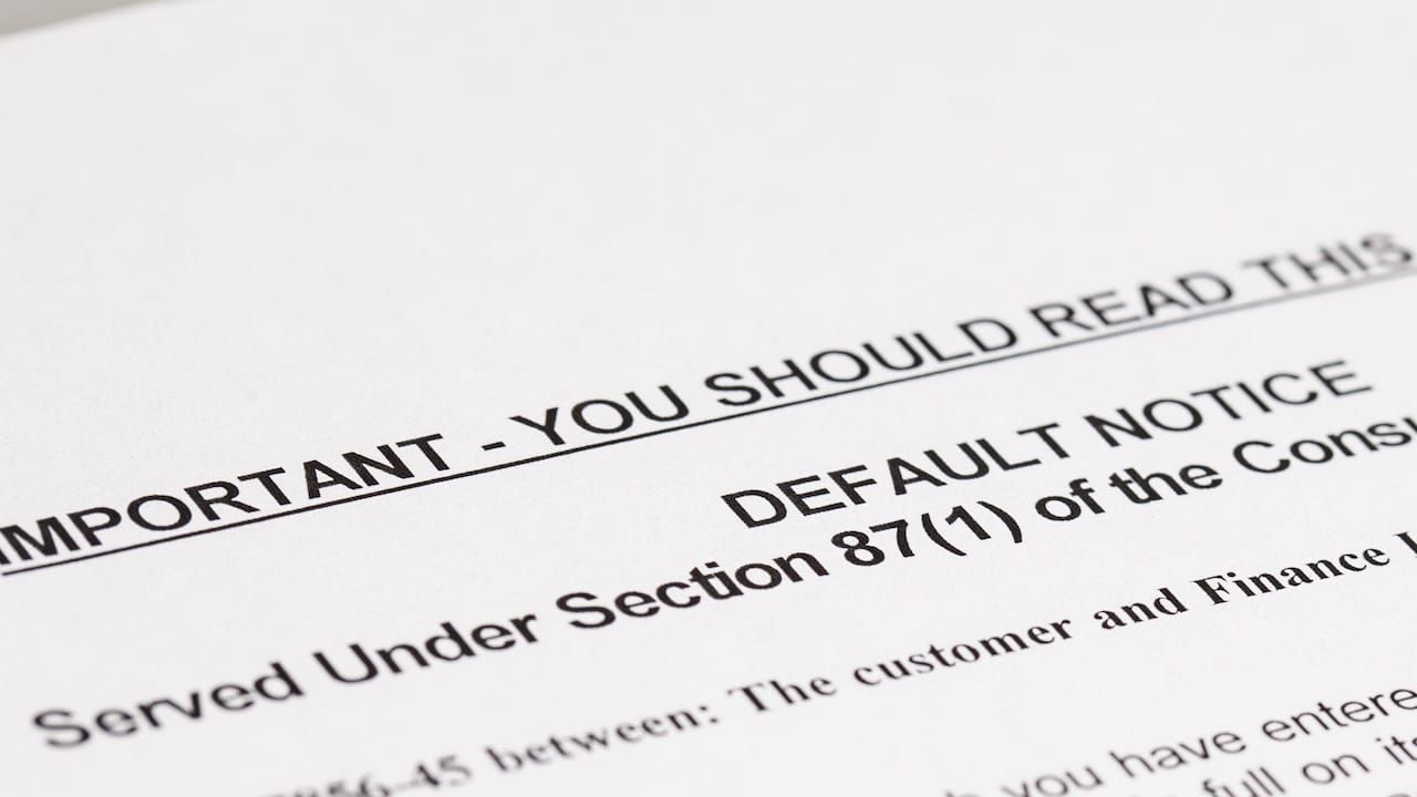 A copy of a letter stating a law, Default Notice, no genuine customer