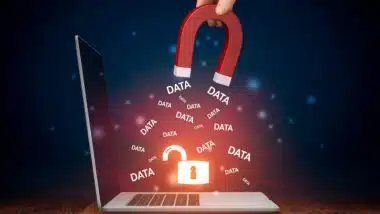 Leaked data, data breach, cybersecurity and hacked stolen data concepts.