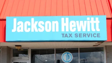 Jackson Hewitt signage on store front.