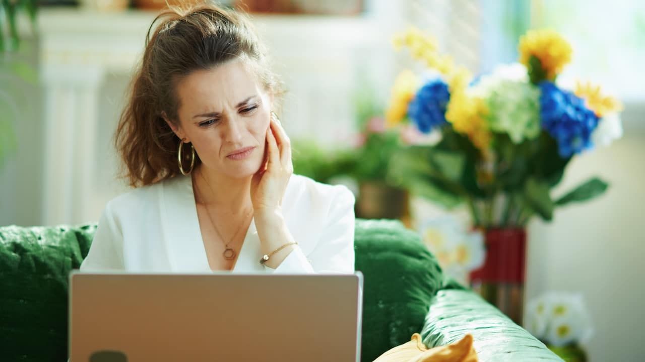 stylish middle age woman on health site