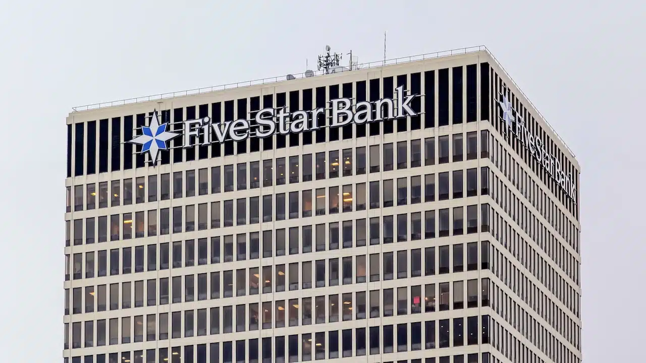 Five Star Bank sign on the building
