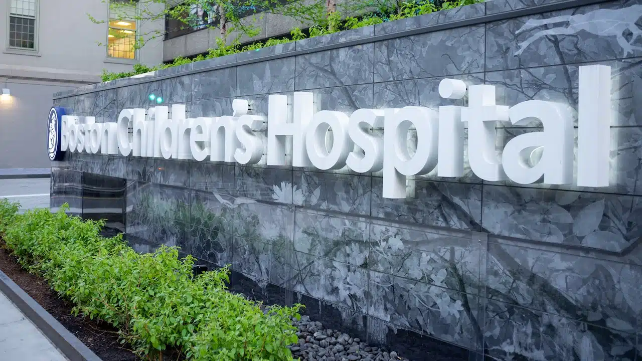 hospital entrance and sign