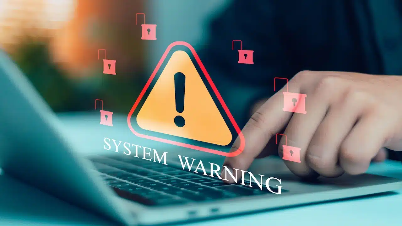 Data breach, network security risk, cyber attack information protection concept for IT monitoring and threat detection.