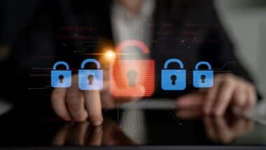 Digital security concept illustrating a cybersecurity breach