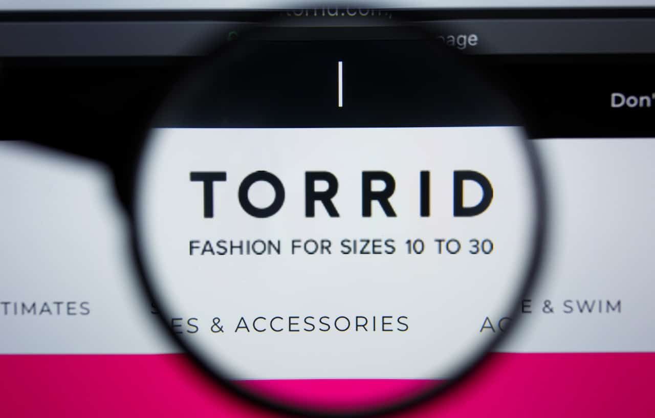 Illustrative Editorial of TORRID.COM website homepage.