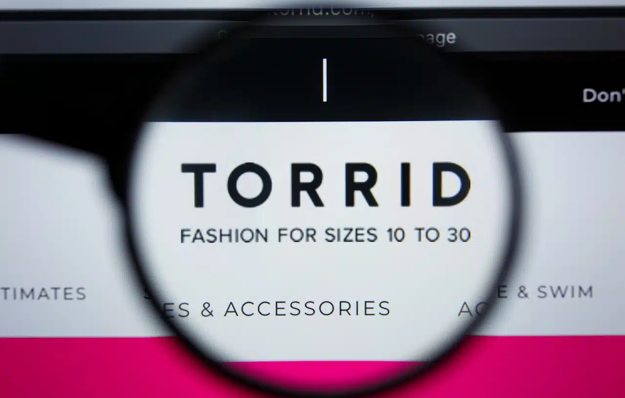 Illustrative Editorial of TORRID.COM website homepage.