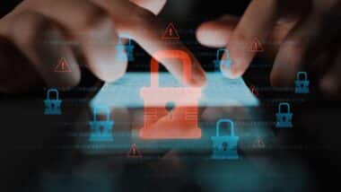 Digital security concept illustrating a cybersecurity breach