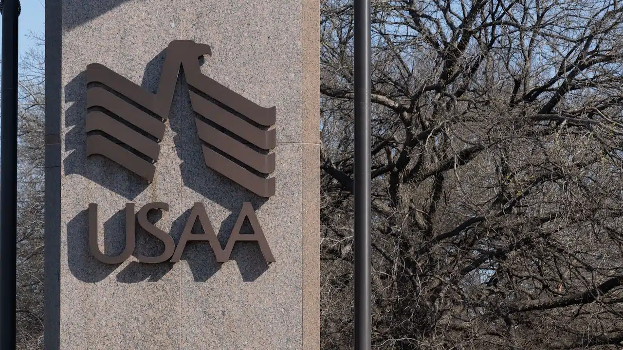 USAA sign at its headquarters