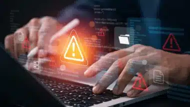 Cybersecurity threat warning concept