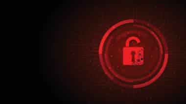 Concept of destroyed cyber security.
