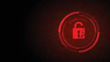 Concept of destroyed cyber security.