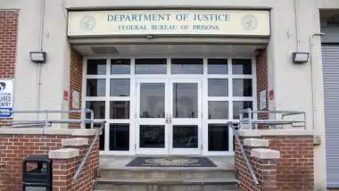 Federal Bureau of Prisons, department of justice entrance
in Brooklyn