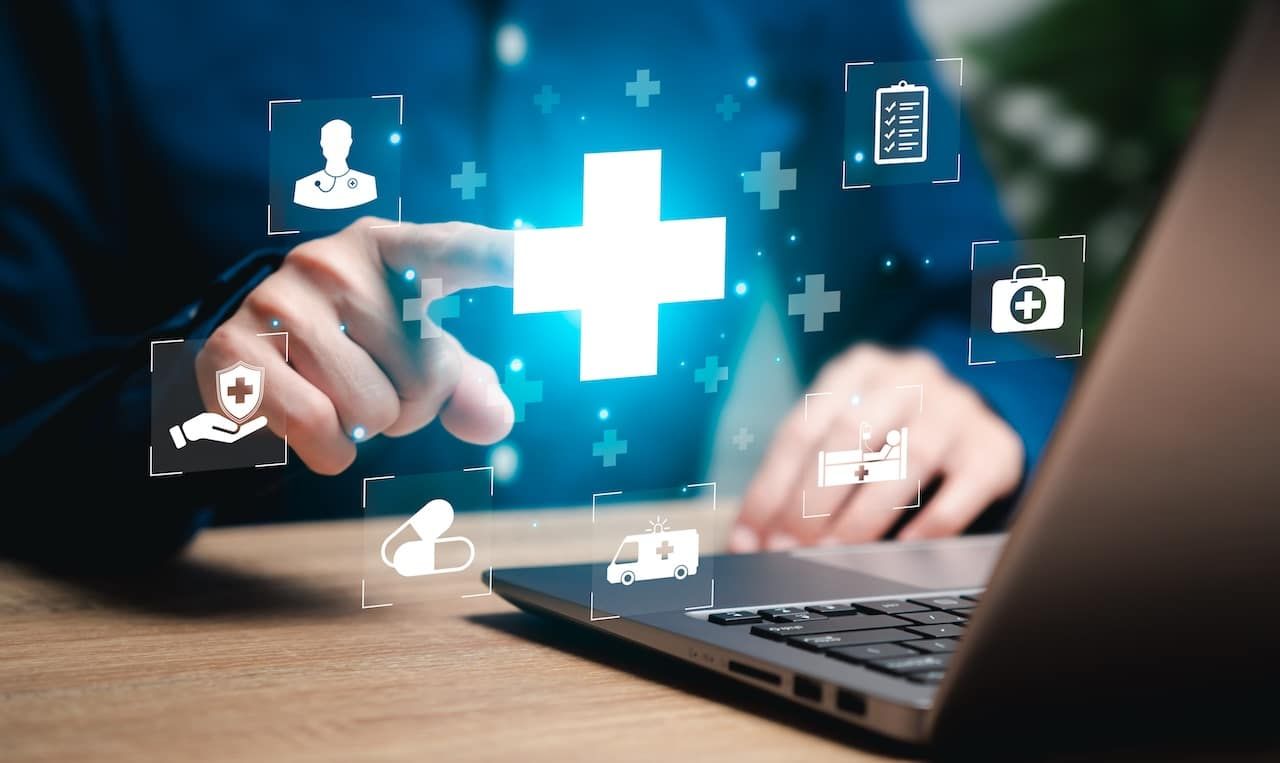Virtual medical network connection concept,