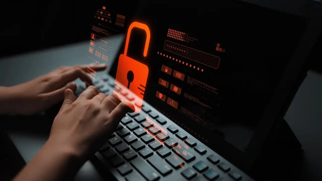 Digital security concept illustrating a cybersecurity breach